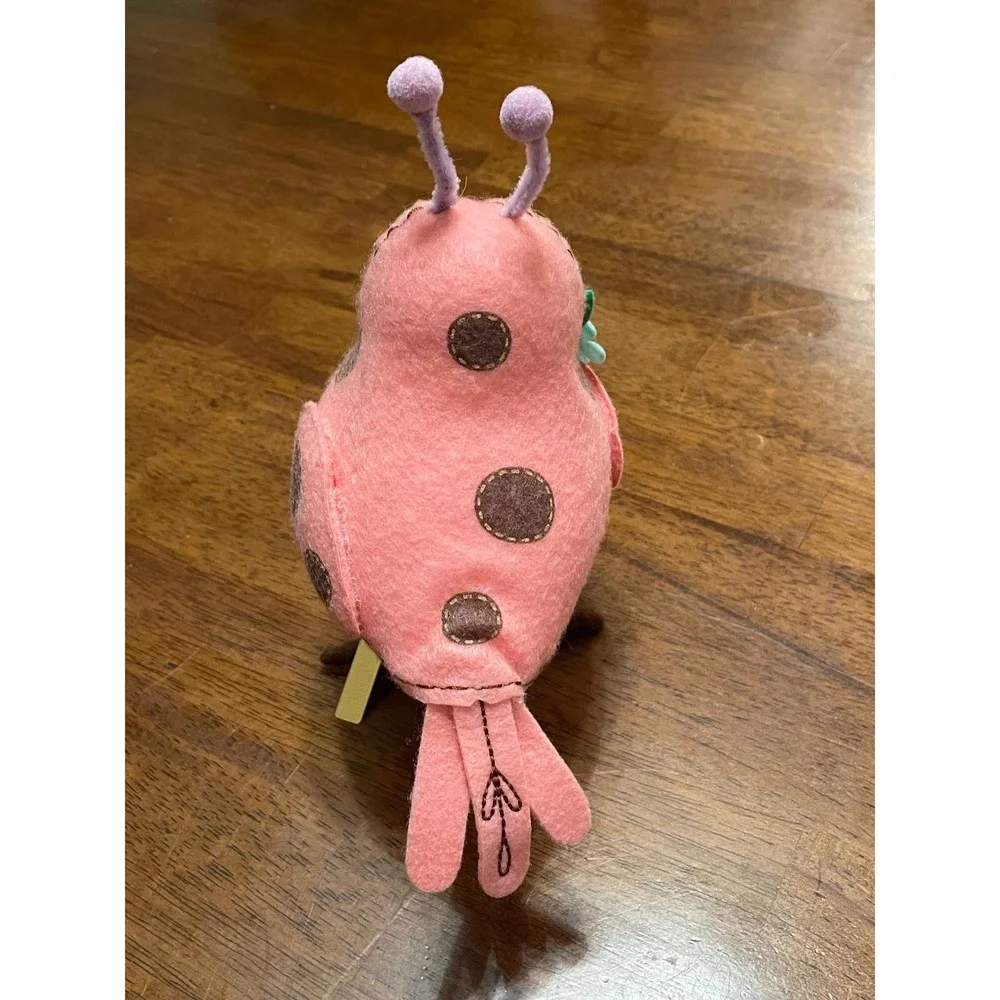 Target Featherly Friends 2024 Spring Bird Lady Pink Ladybug Felt Figurine Tag